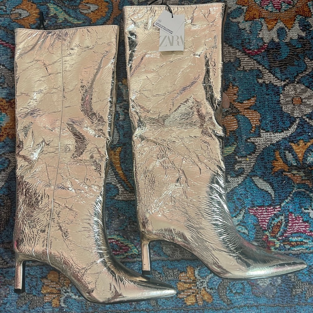 Zara metallic heeled boots - Picture 9 of 11